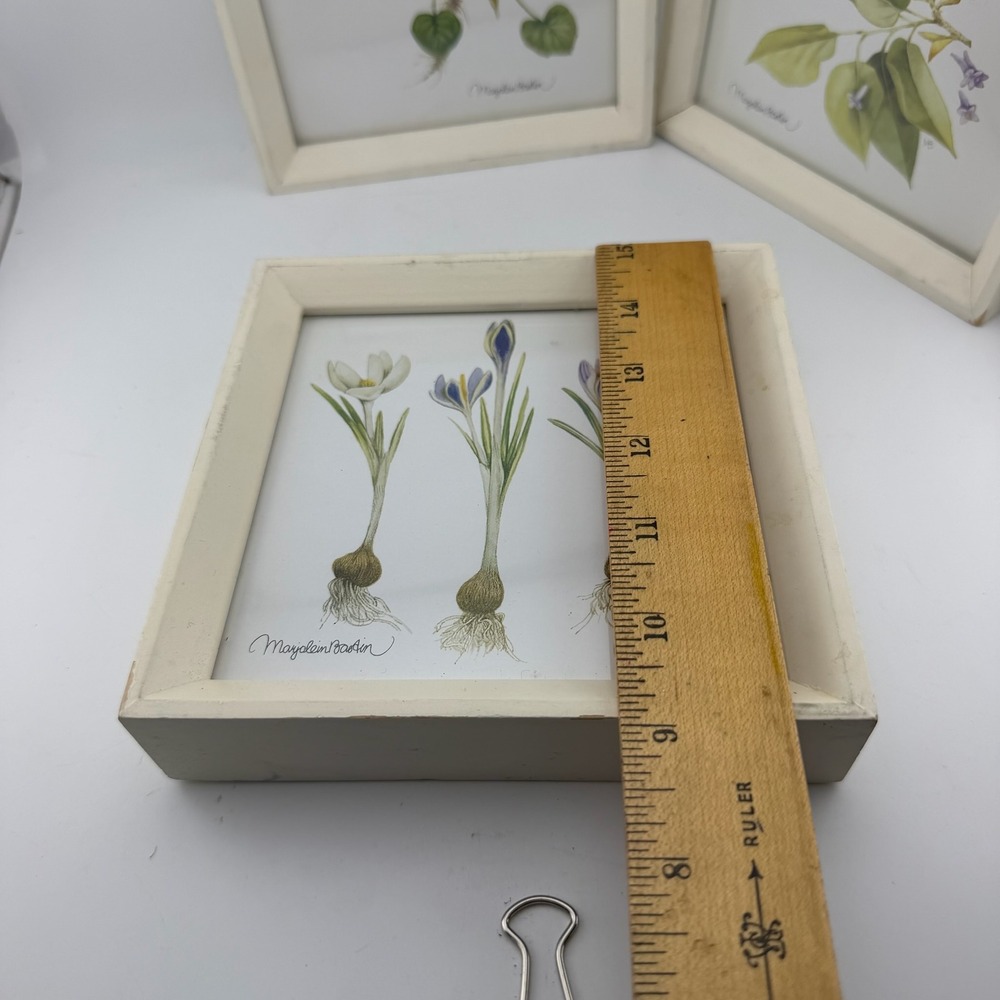 Marjolein Bastin White Botanical Flower Watercolor Shadowbox Set of 3 - Picture 4 of 9